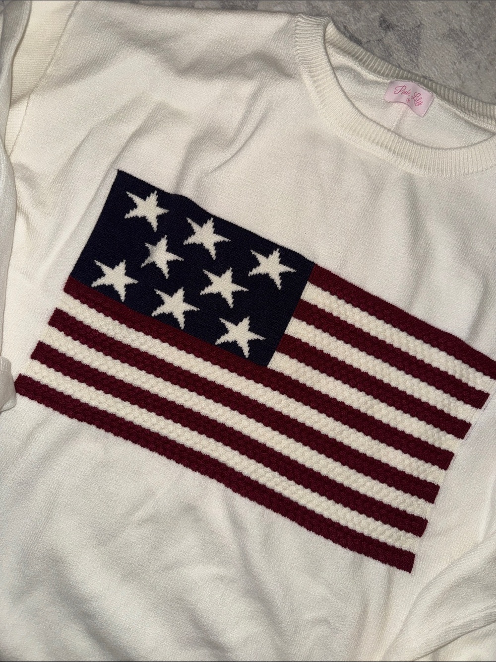 Pink Lily- USA flag sweater - Picture 2 of 2